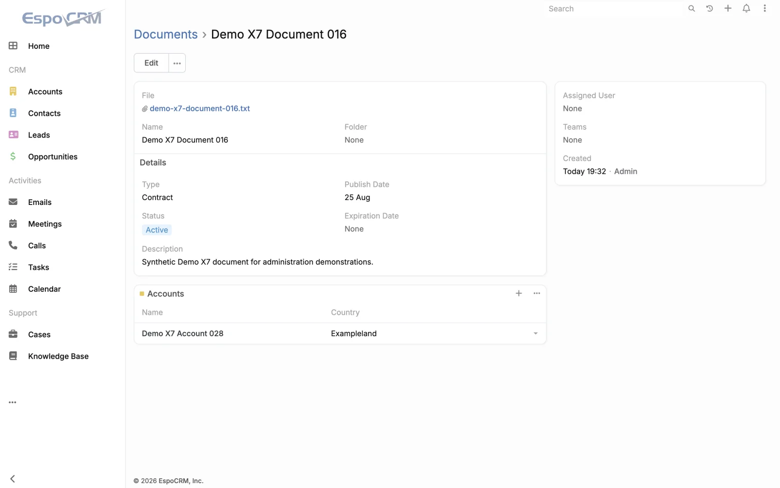 Document details and relationships