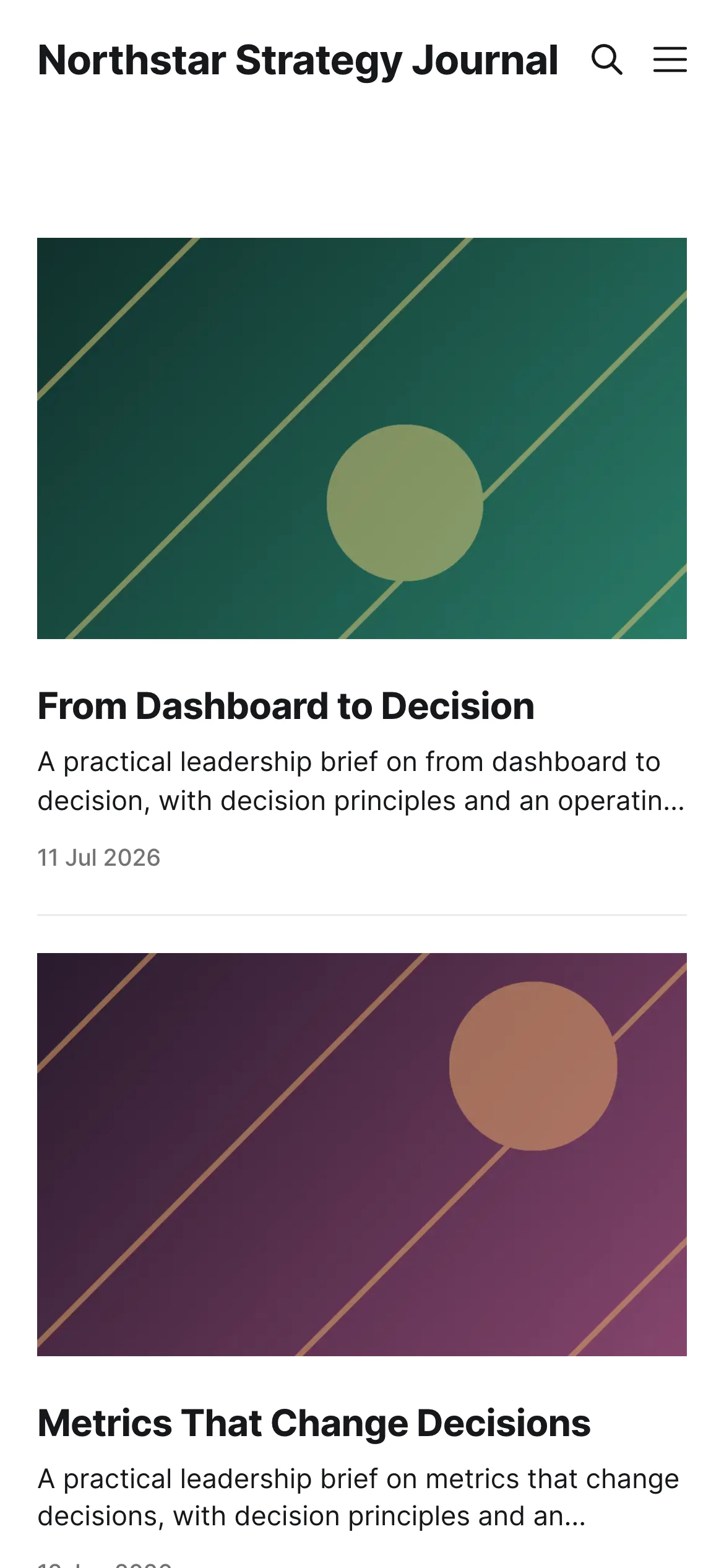 Mobile Homepage Feature Cards with Navigation Closed