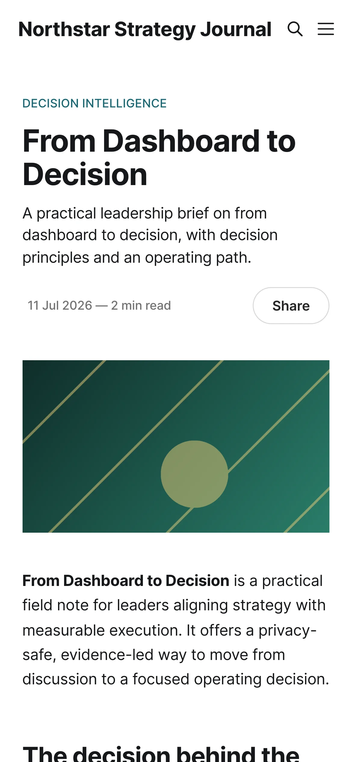 Mobile Decision Intelligence Article Hero and Opening
