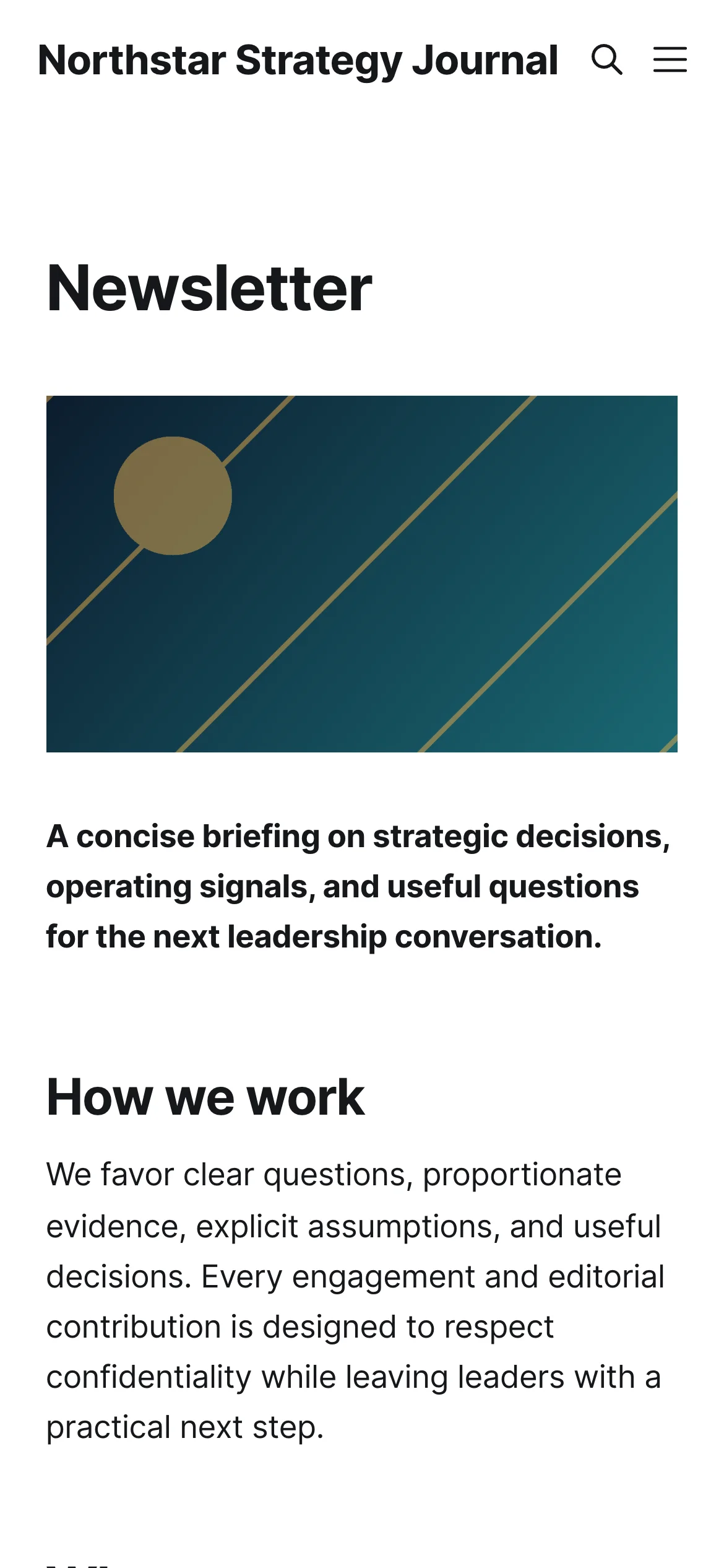 Mobile Newsletter Page