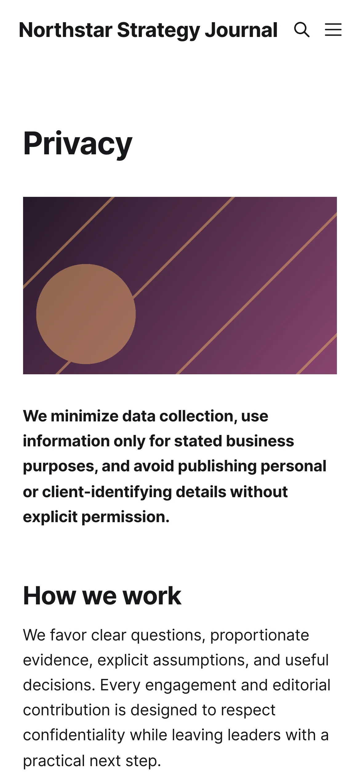 Mobile Privacy Page Hero and Data-minimization Principles