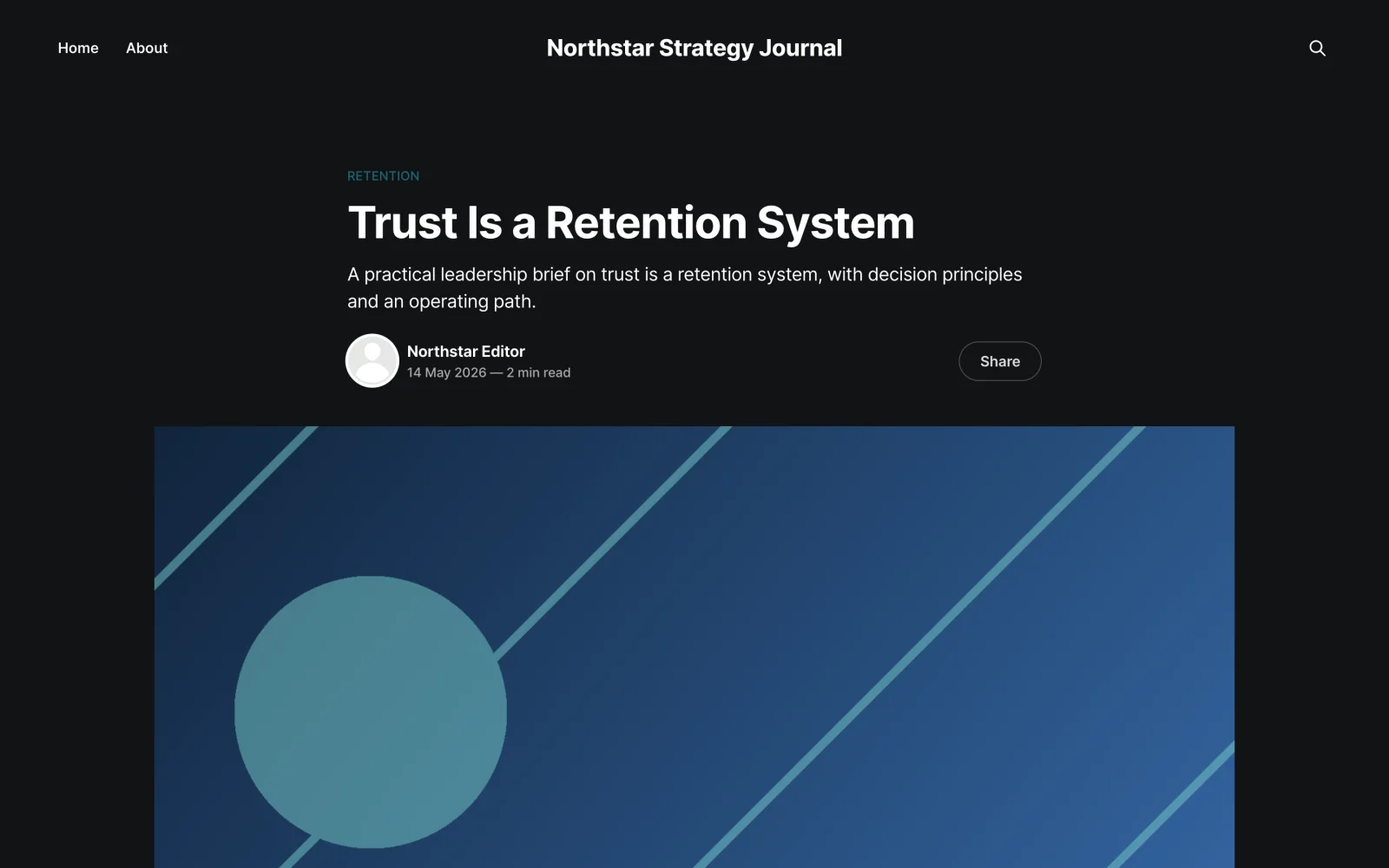 Trust Is a Retention System Article Hero with Metadata and Feature Artwork