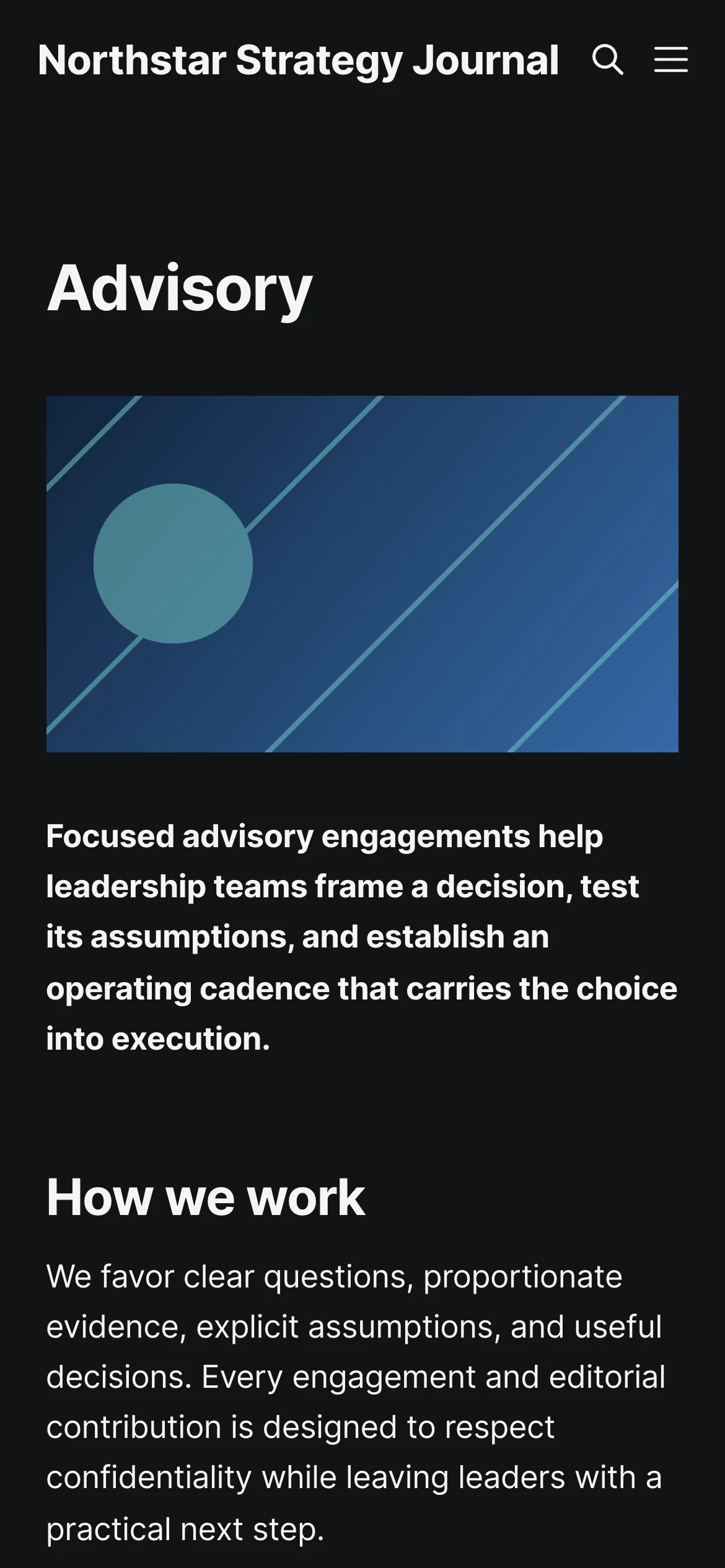 Advisory Page Heading Artwork and Brief