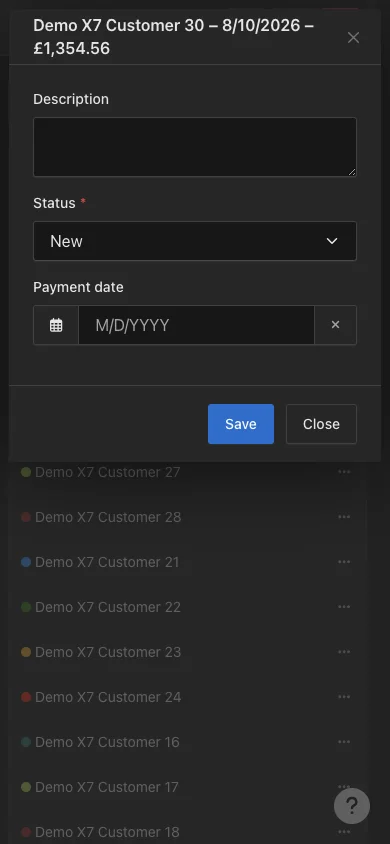 Mobile invoice details