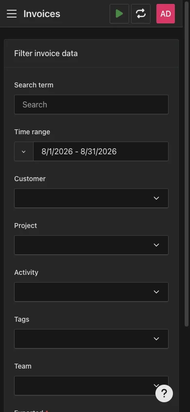 Mobile invoice creation