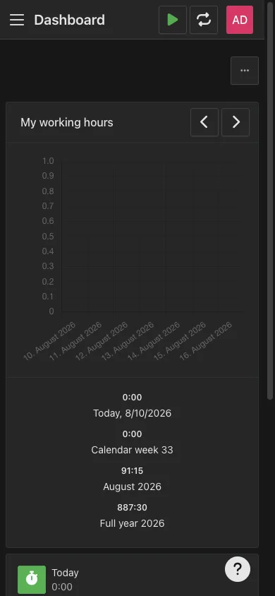 Mobile dark dashboard