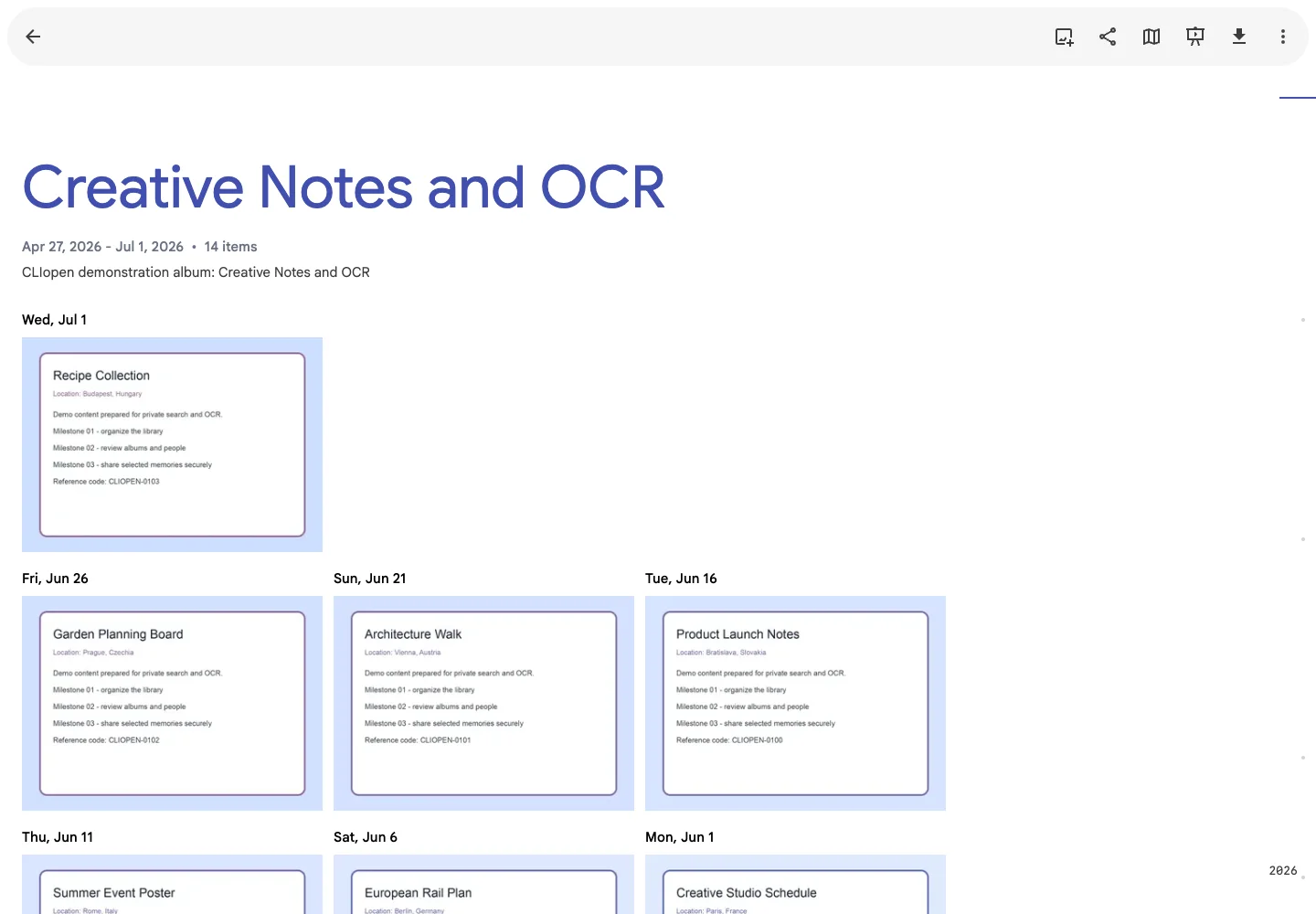 OCR document album