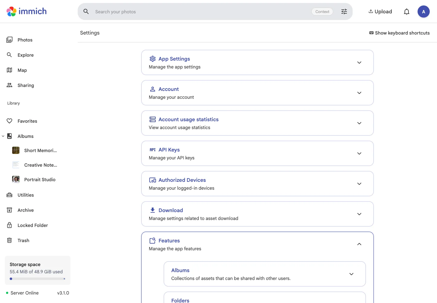 Feature preferences
