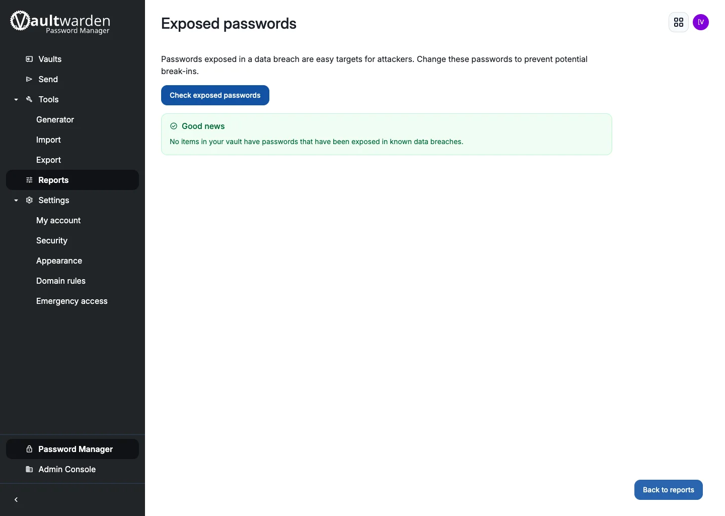 Exposed passwords report