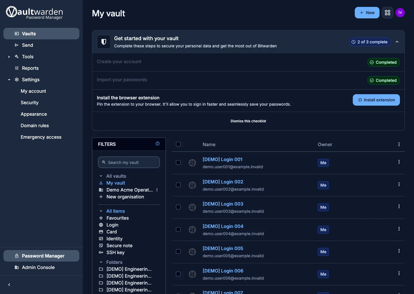 Personal vault