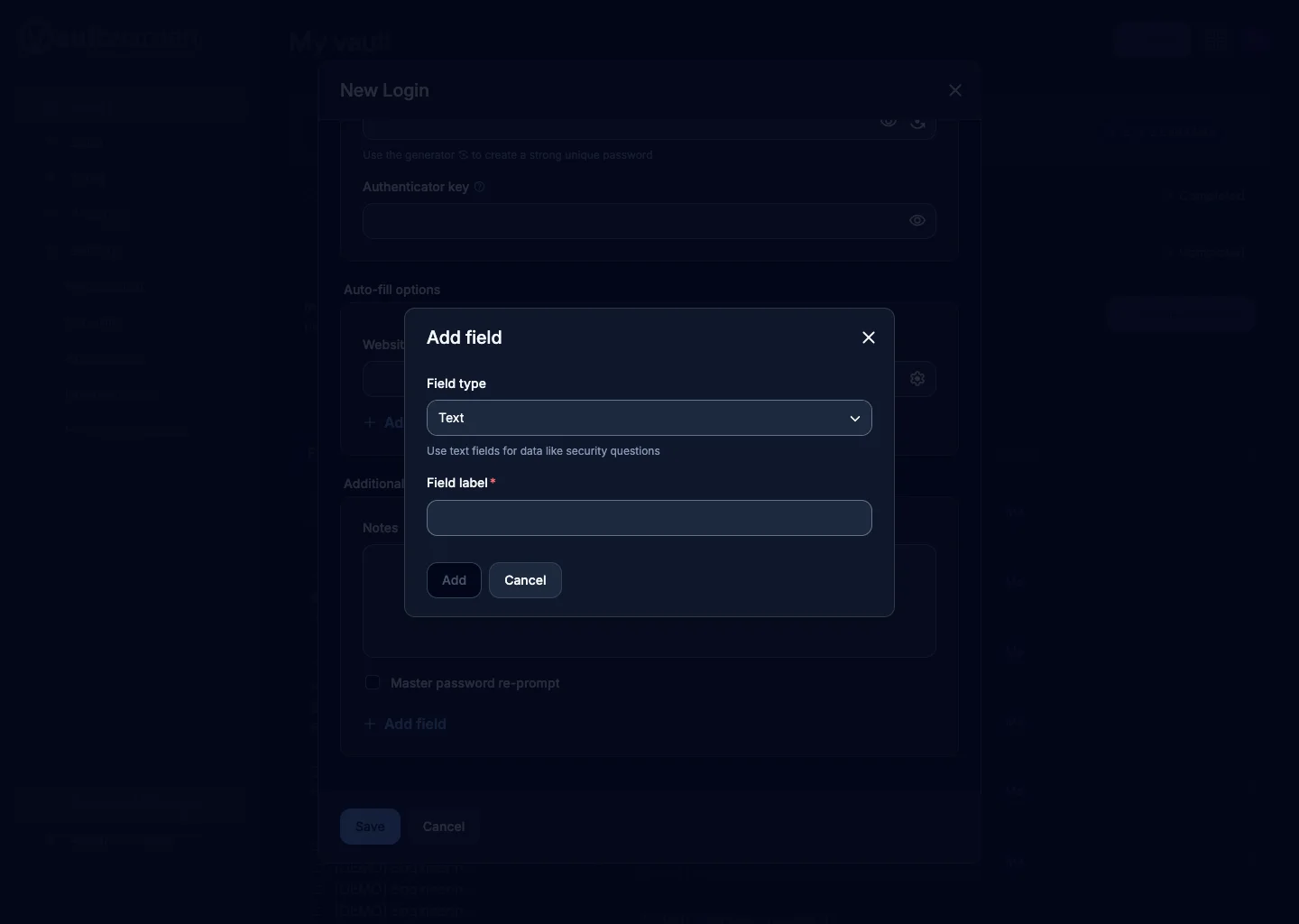 Custom field options