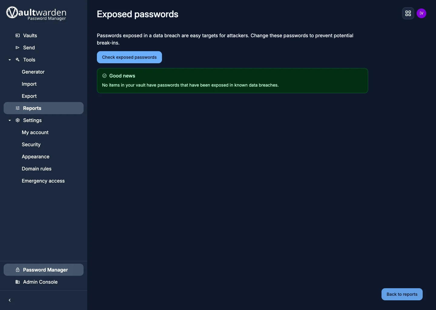 Exposed passwords report
