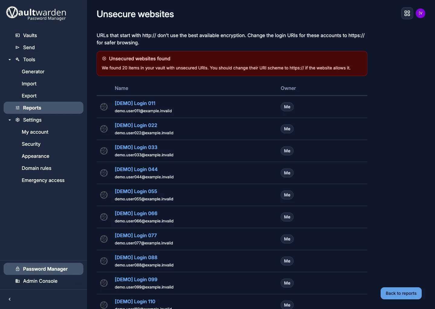 Unsecured websites report