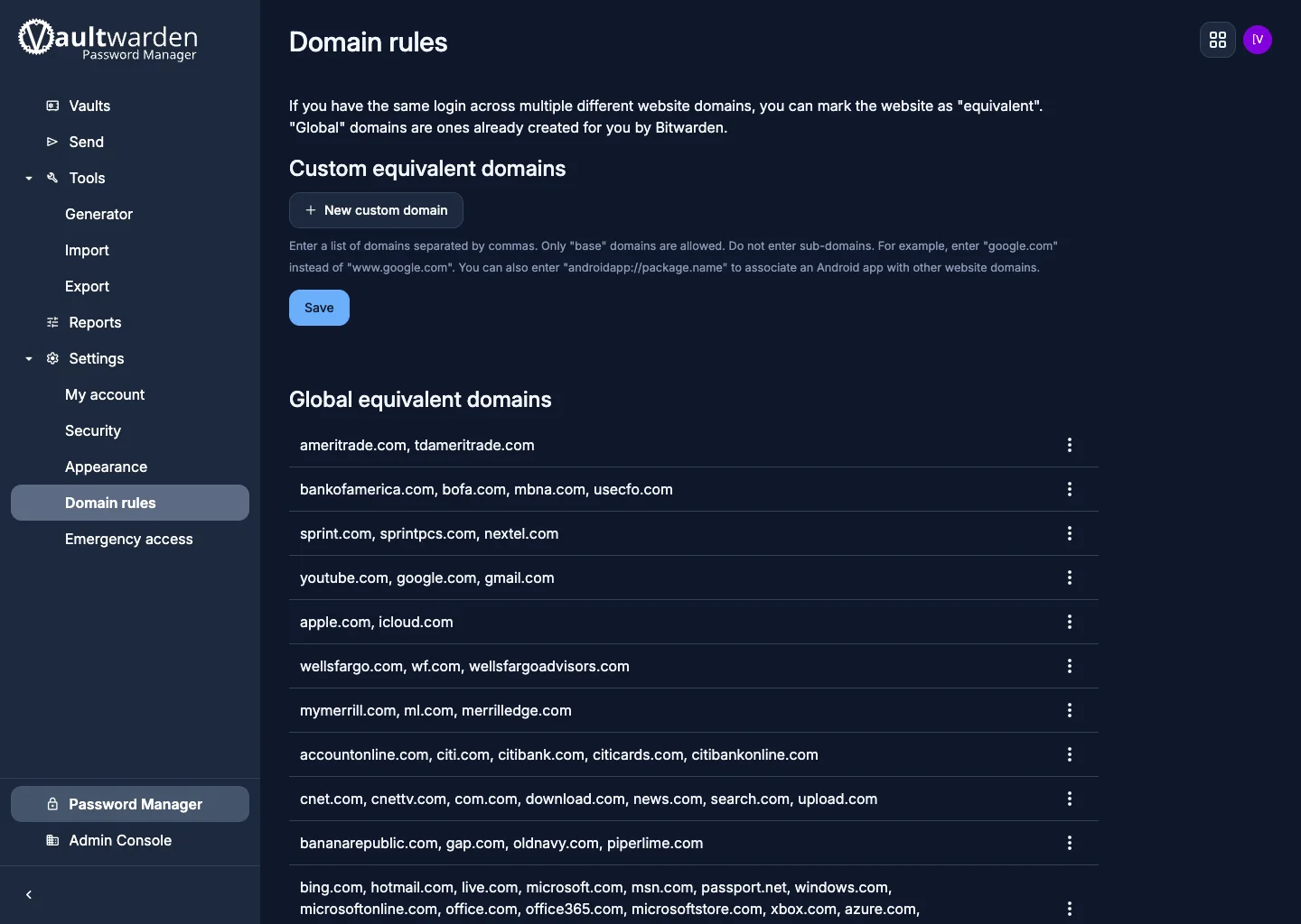 Domain rules