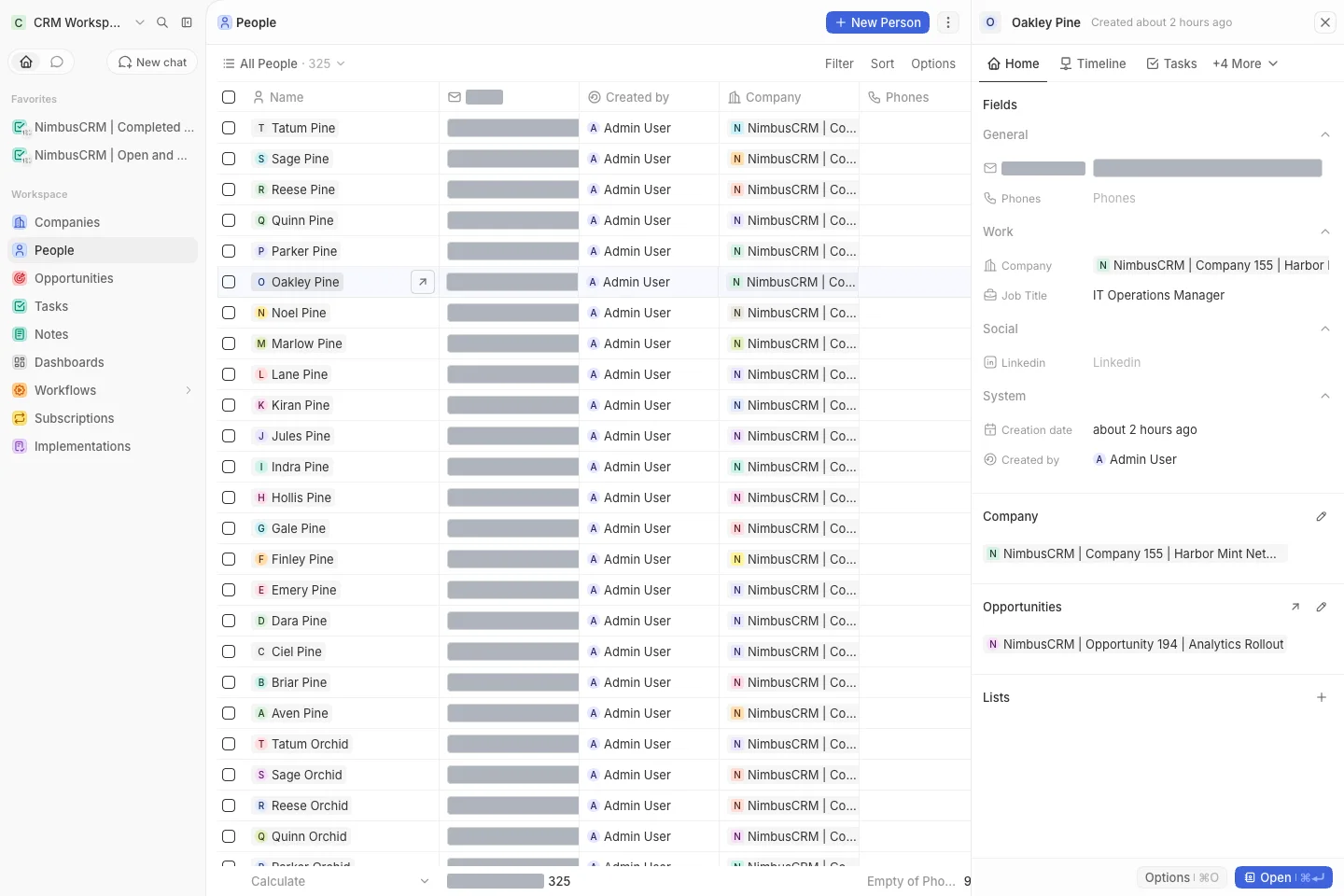 CRM Workspace - people - profile overview (light)