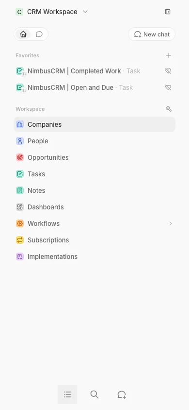 CRM Workspace - responsive - responsive navigation (light)