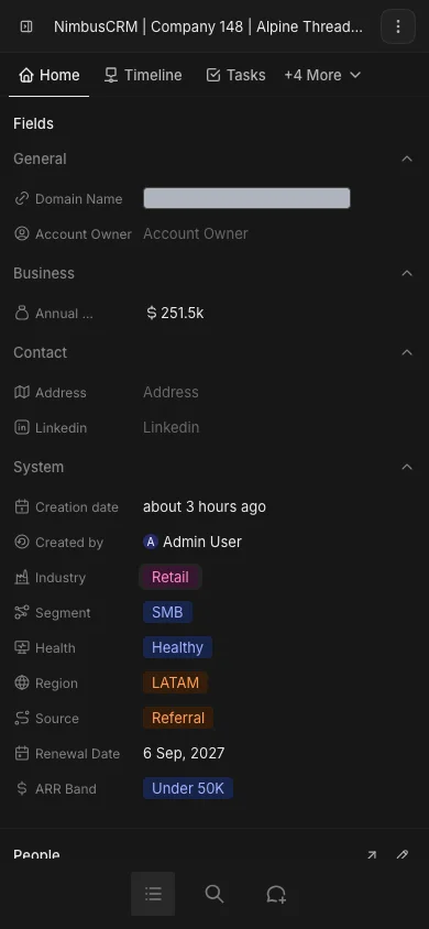 CRM Workspace - responsive - responsive company (dark)