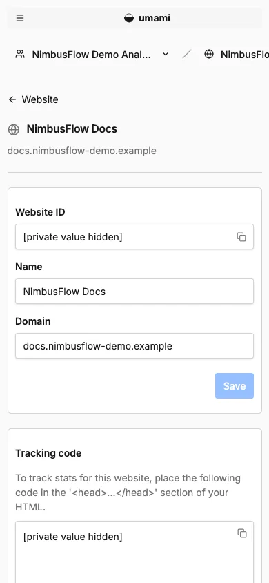 NimbusFlow Docs settings