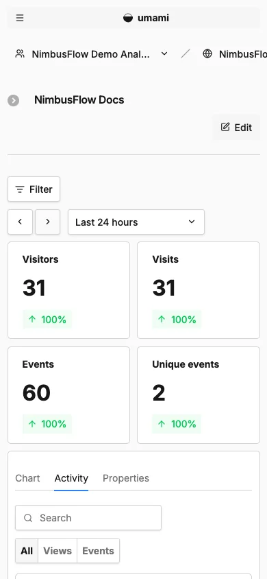 NimbusFlow Docs event activity