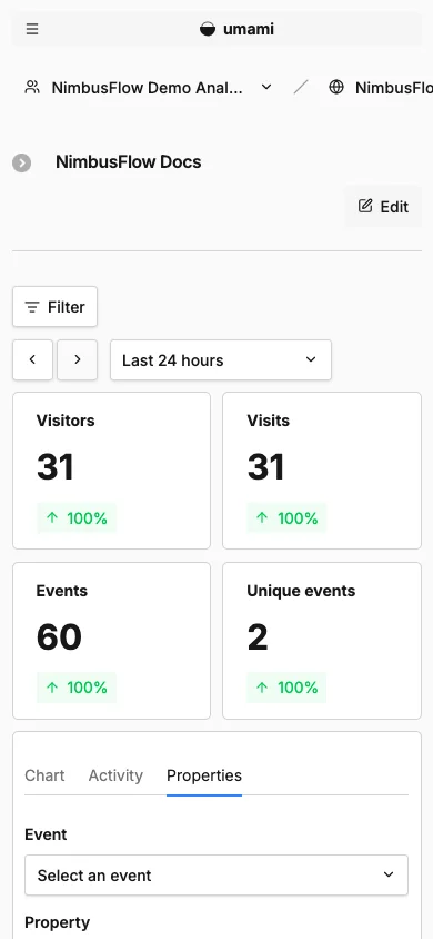 NimbusFlow Docs event properties
