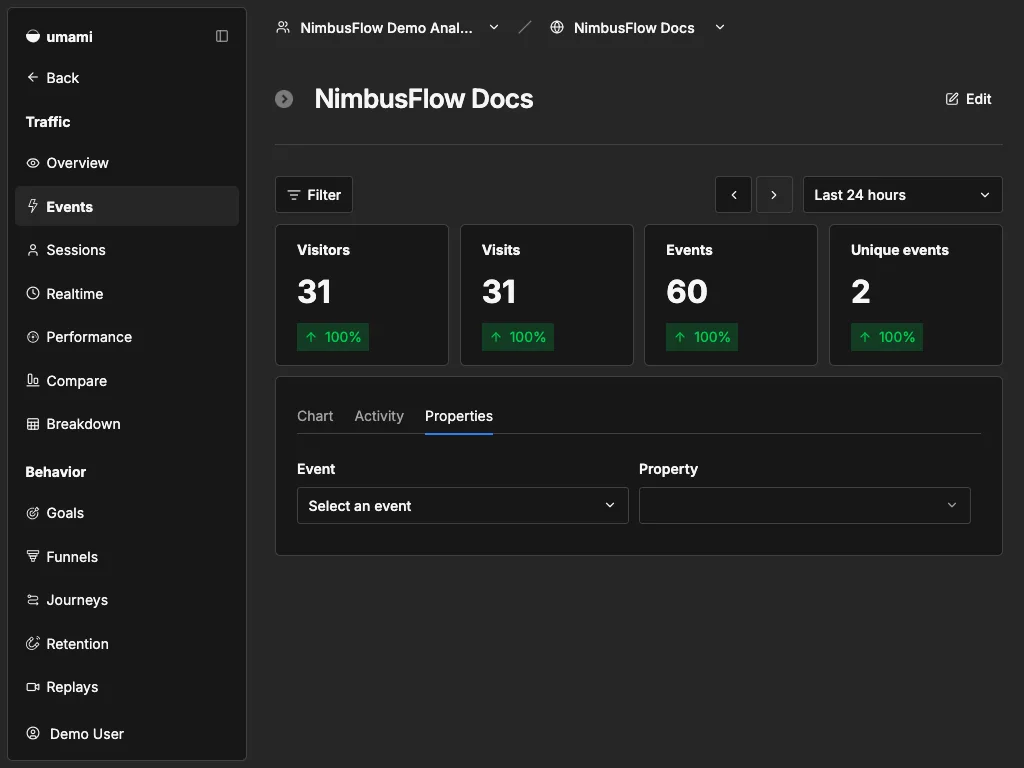 NimbusFlow Docs events