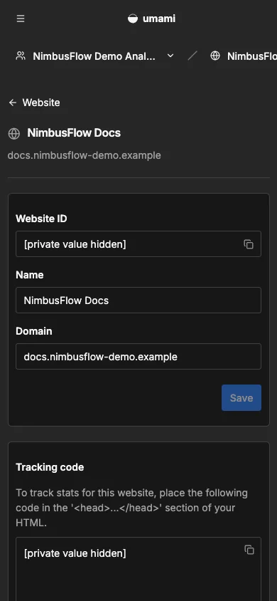 NimbusFlow Docs settings