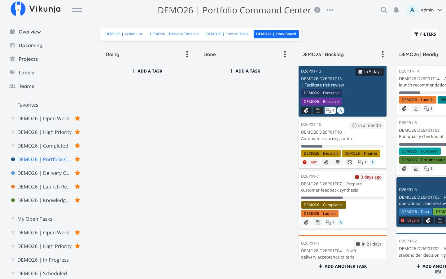 Light Desktop Project Kanban Board