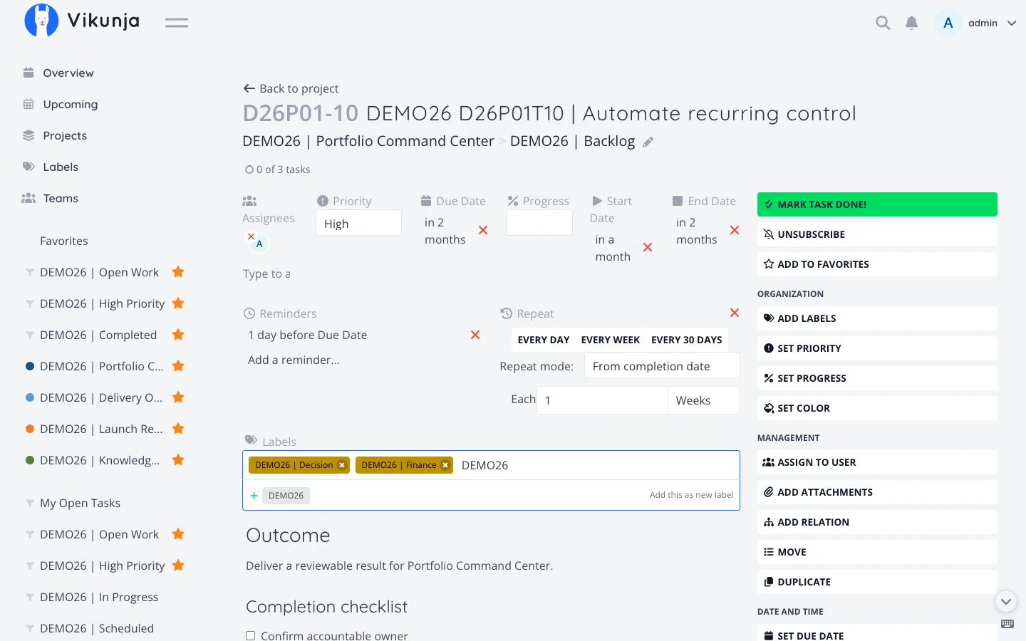 Light Desktop Task Properties