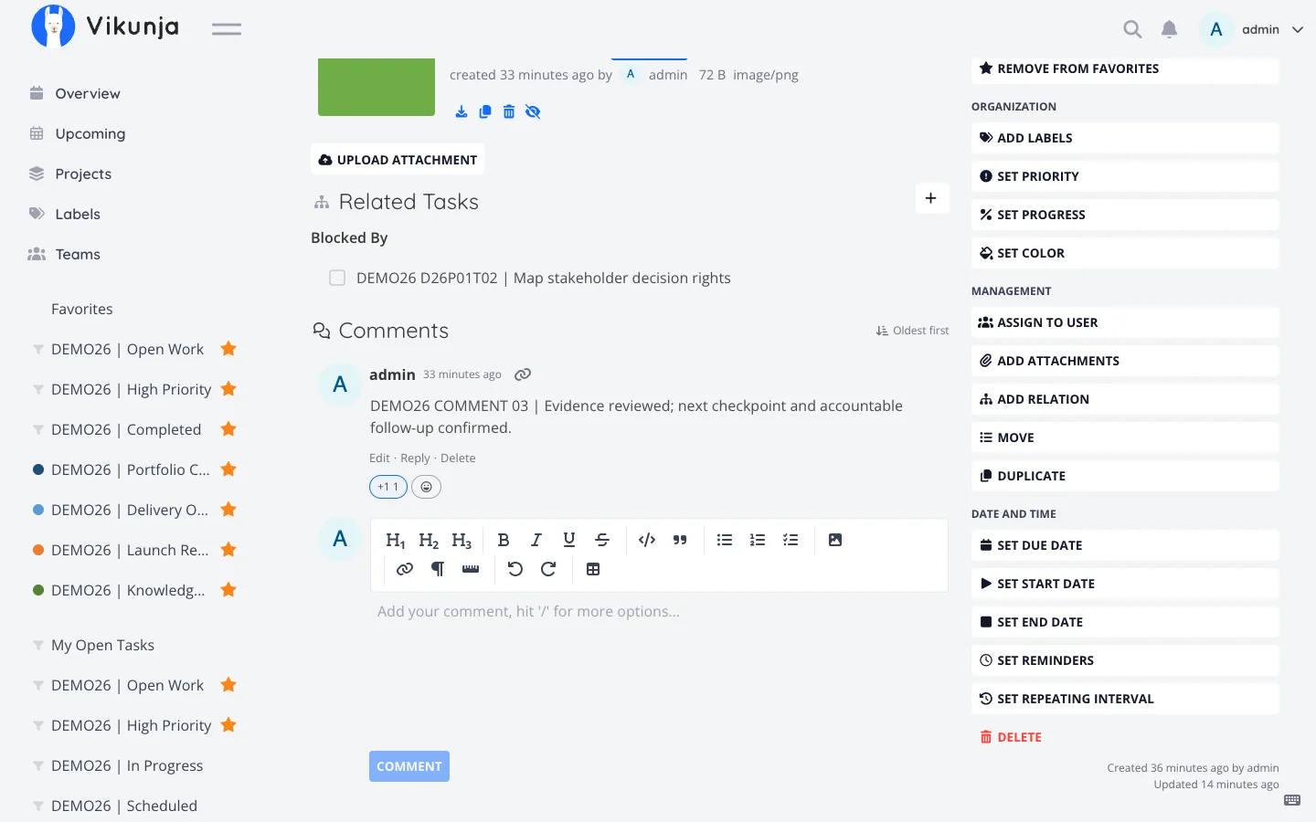 Light Desktop Task Comments