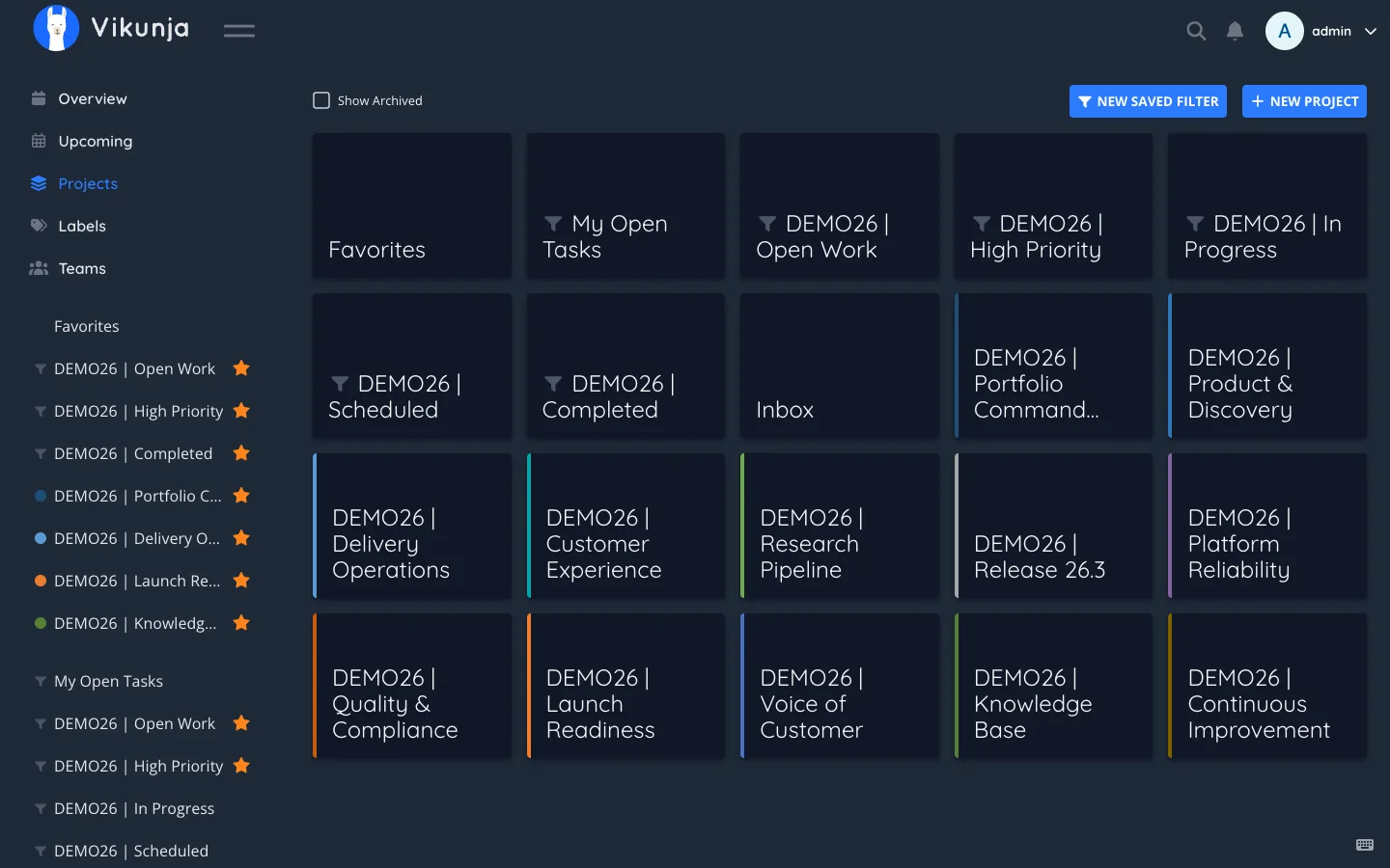 Dark Desktop Project Hierarchy