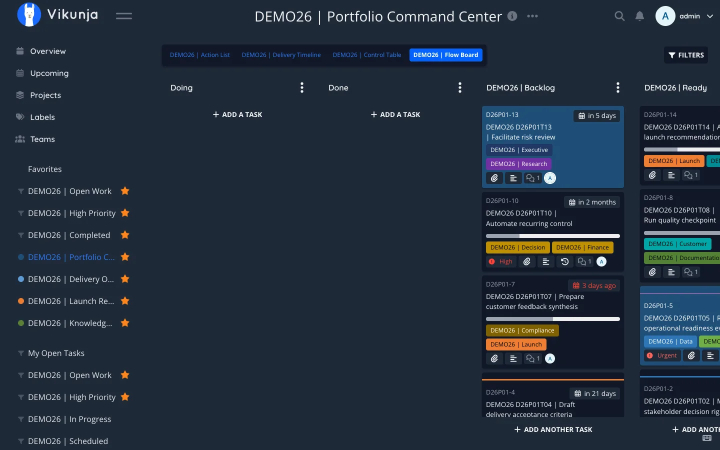 Dark Desktop Project Kanban Board