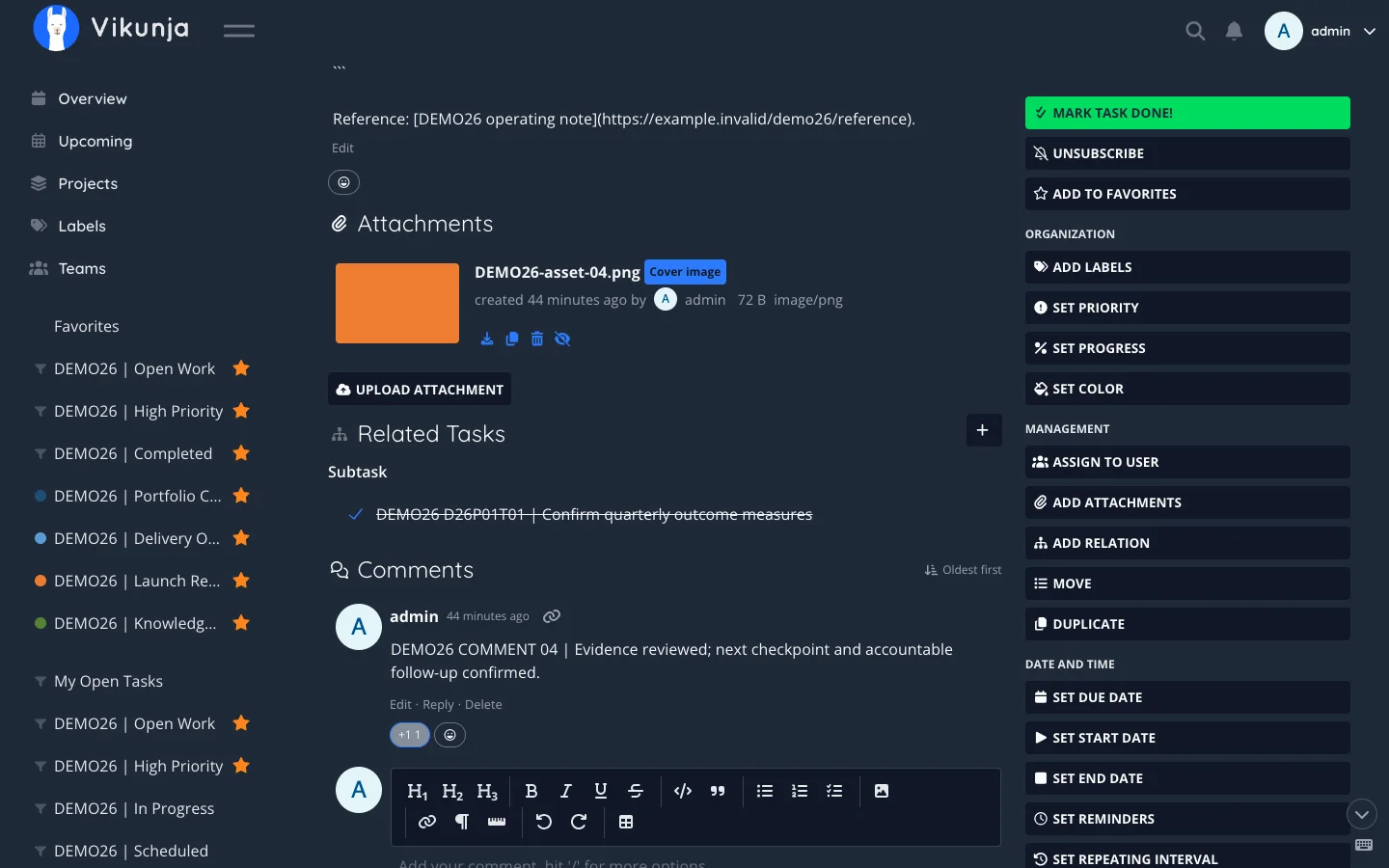 Dark Desktop Task Subtasks