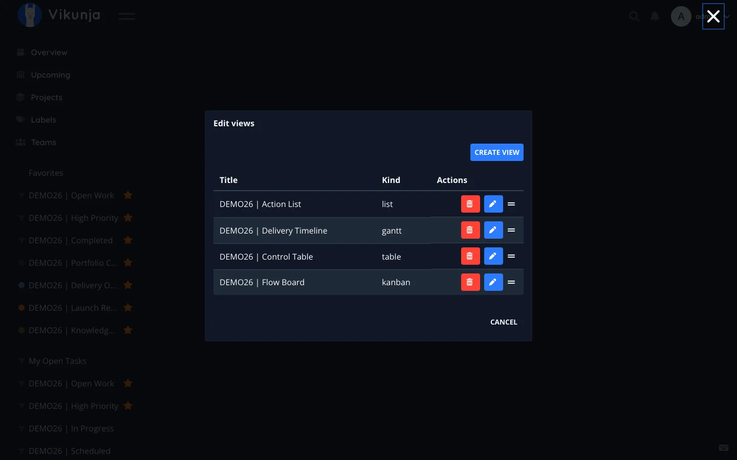 Dark Desktop Project View Settings