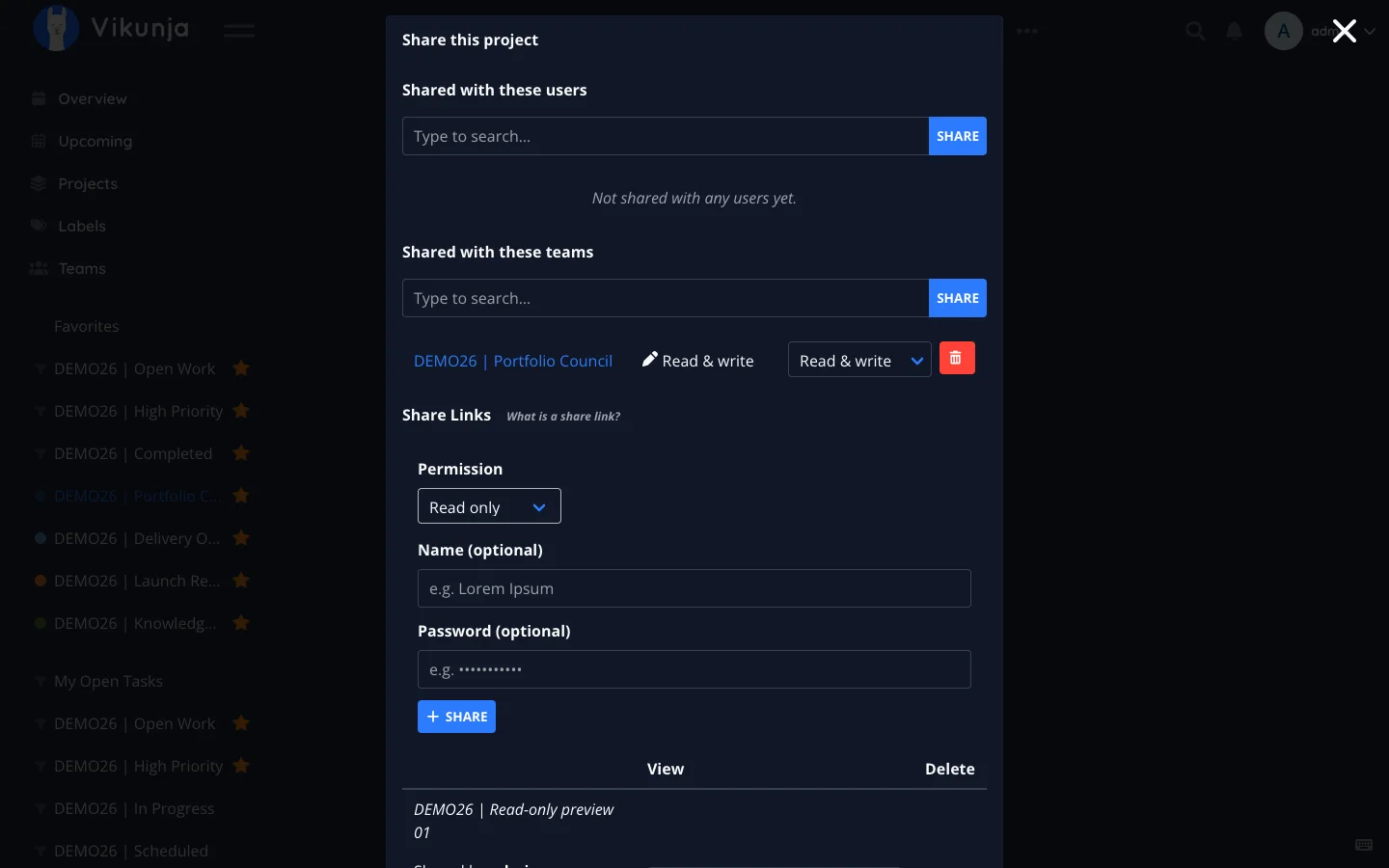 Dark Desktop Project Sharing