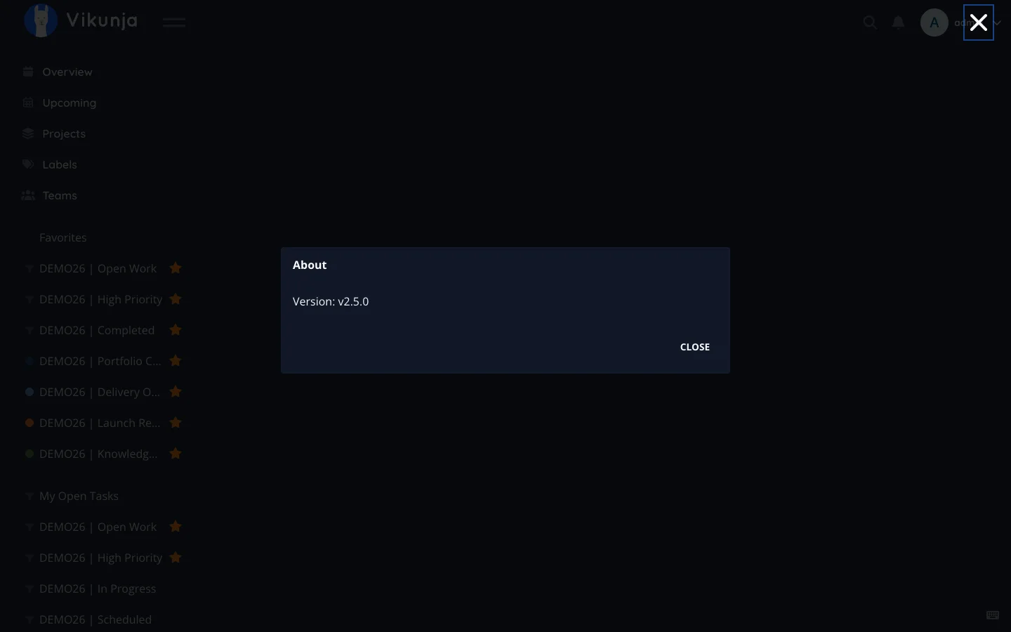Dark Desktop About Page