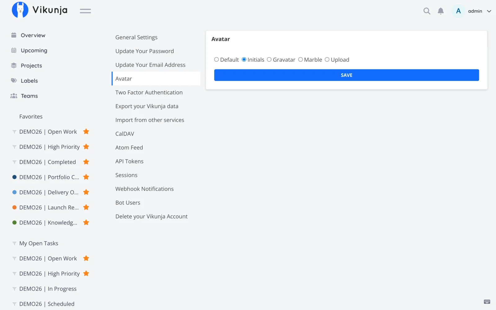 Light Retina Avatar Provider Settings