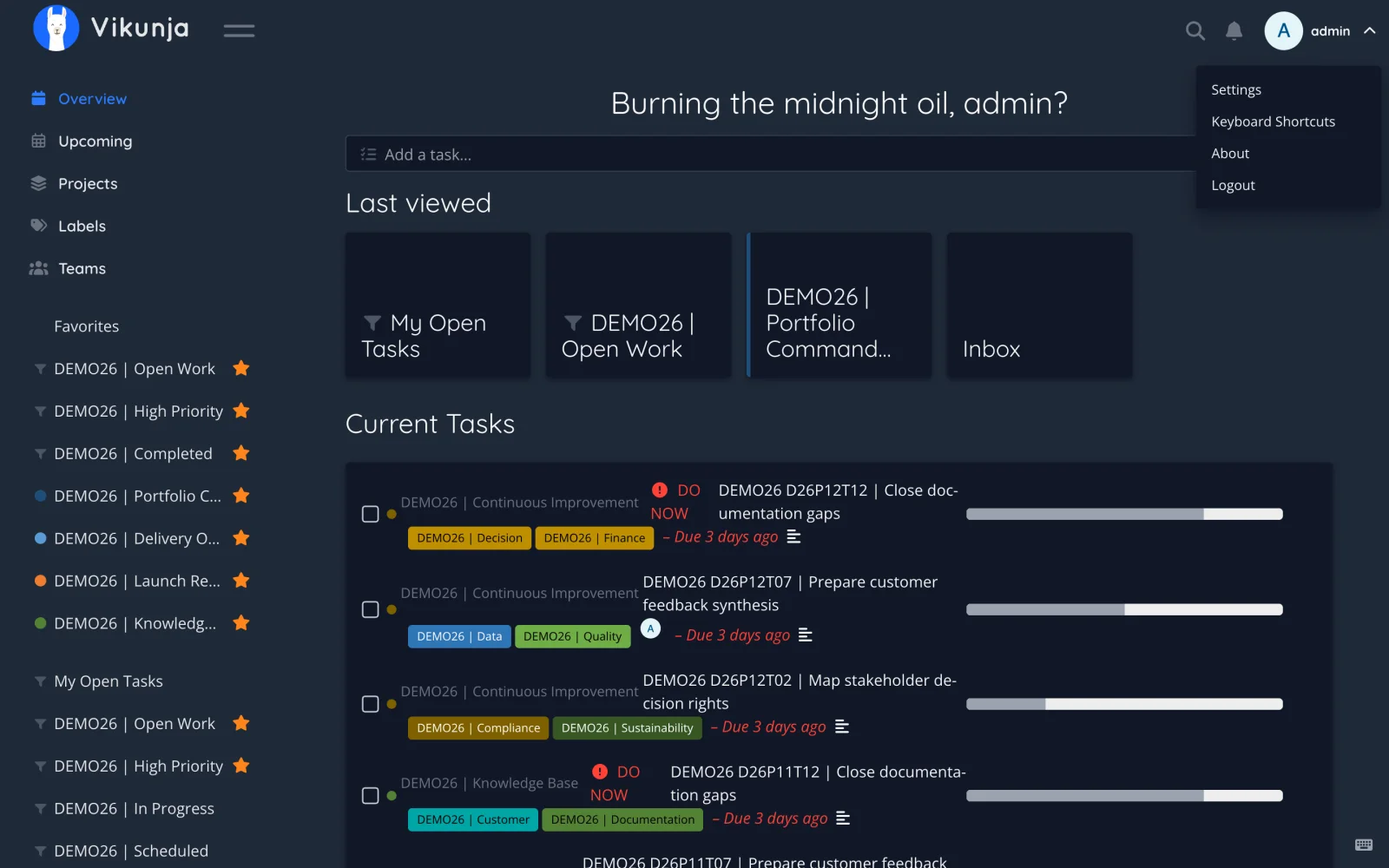 Dark Retina Profile Menu
