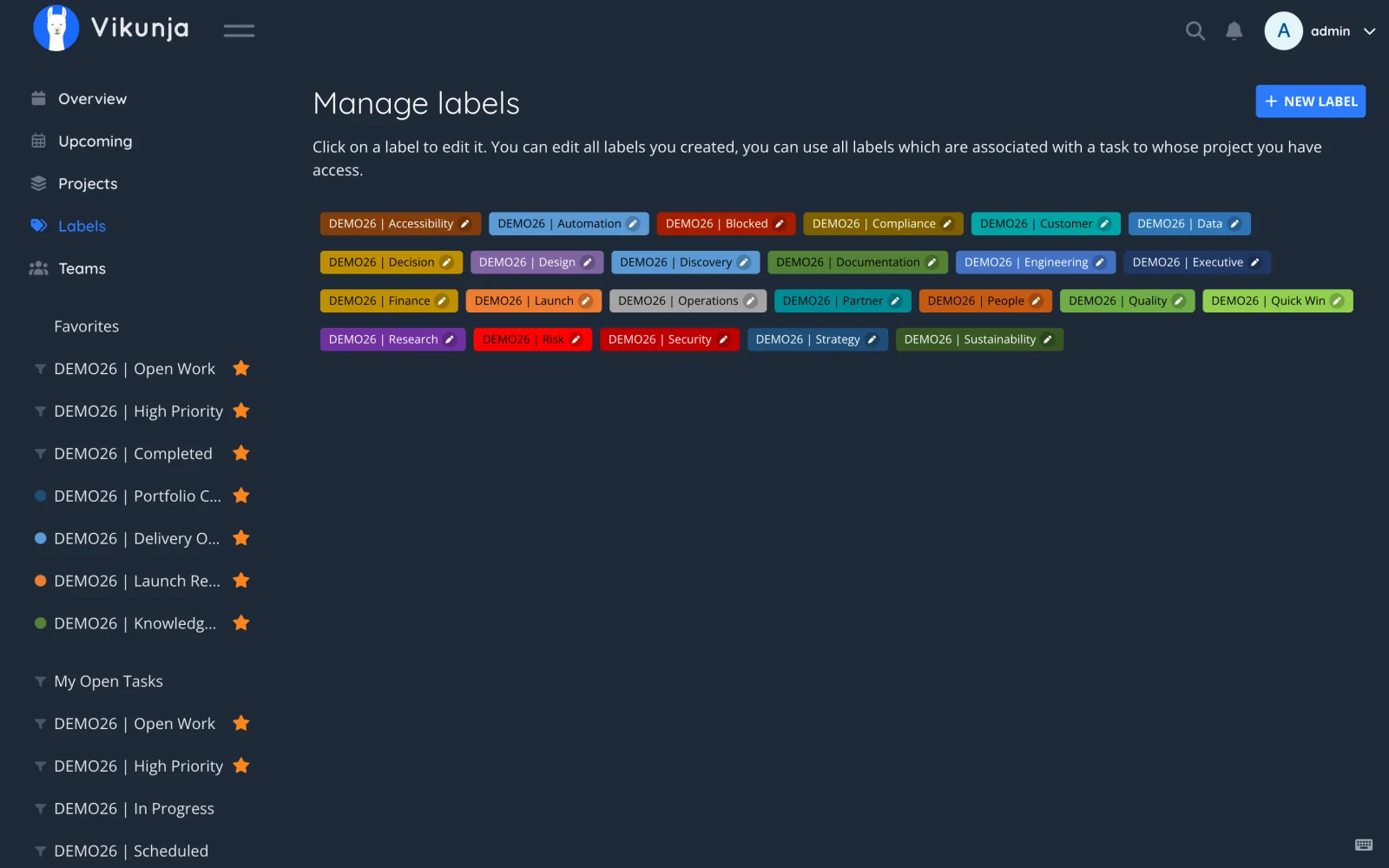 Dark Retina Label Manager