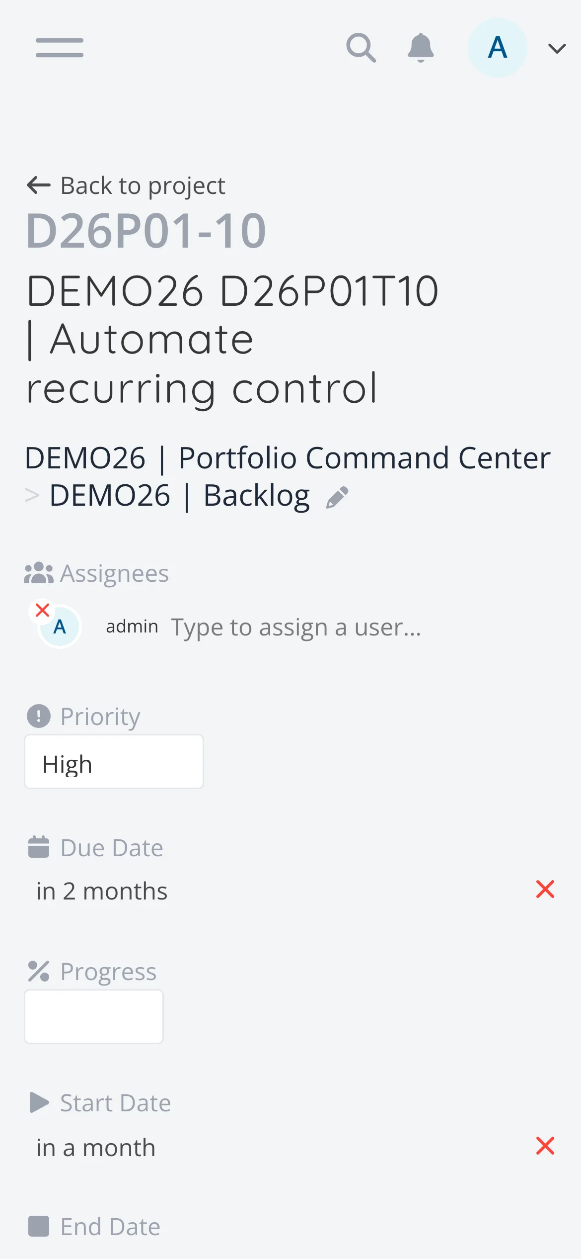 Light Mobile Task Detail