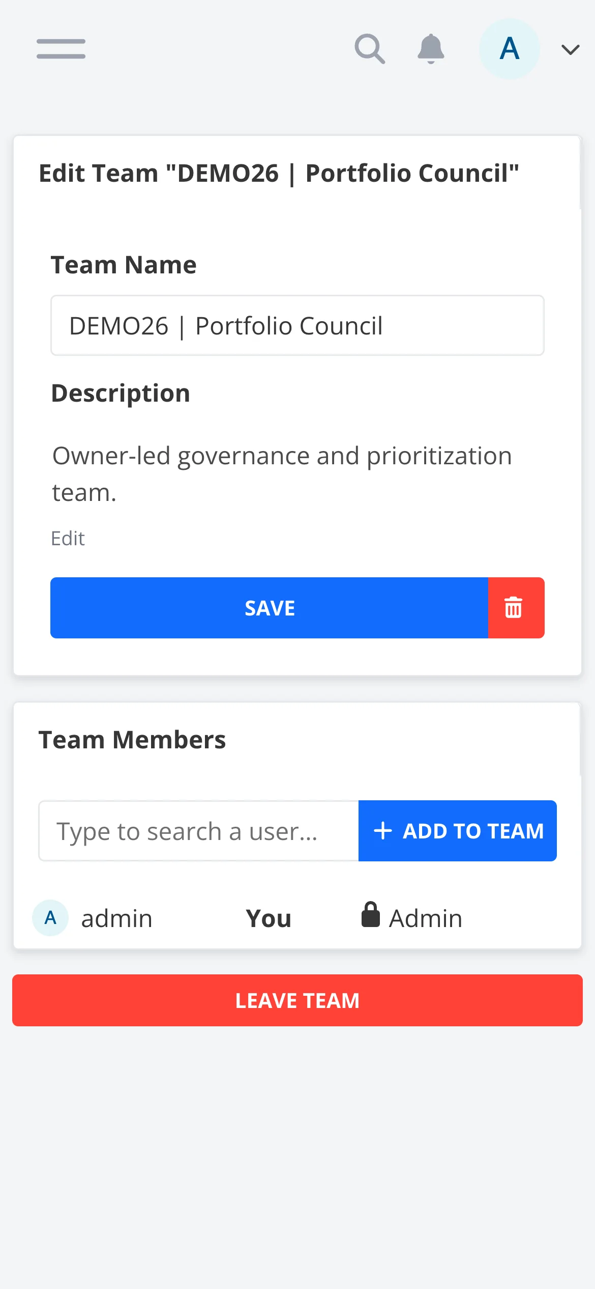 Light Mobile Team Detail