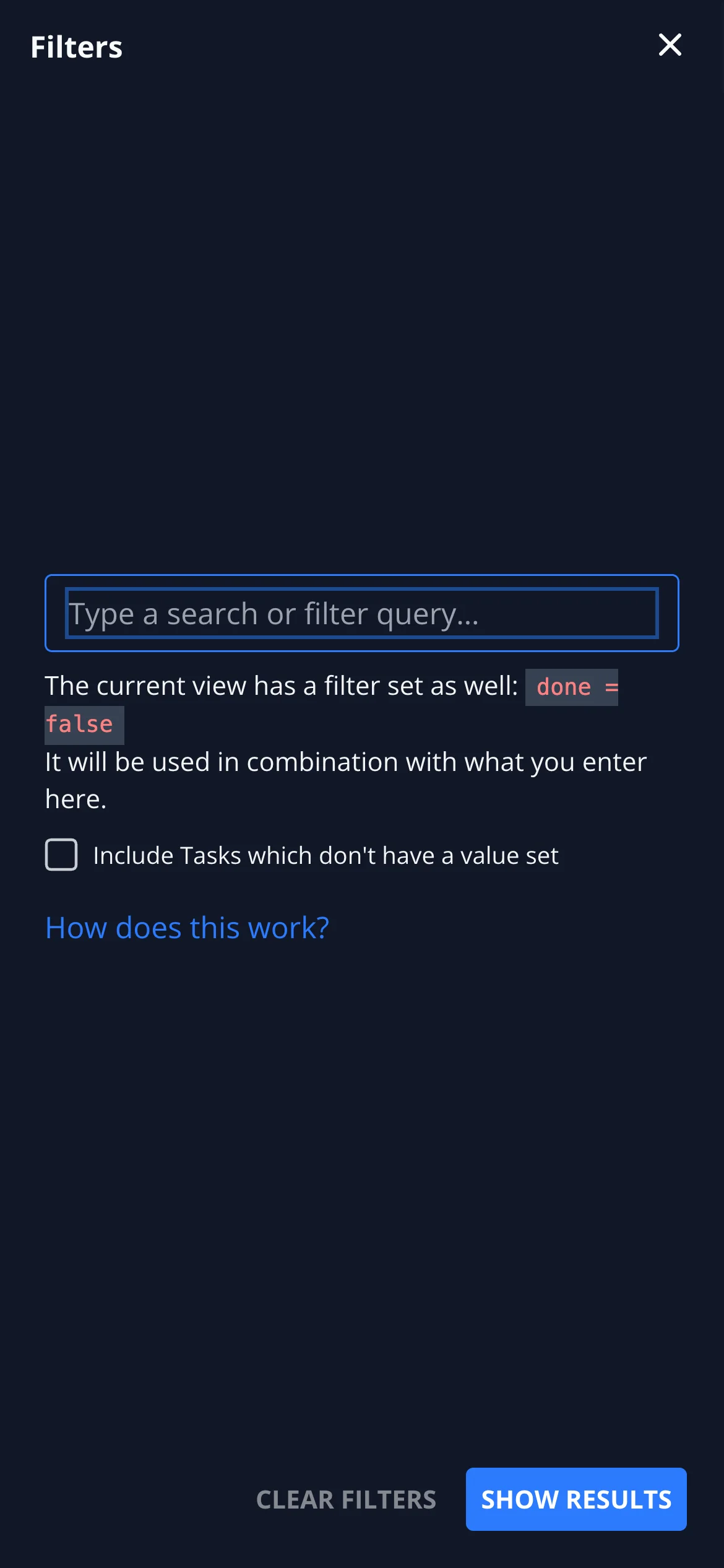 Dark Mobile Filter Editor