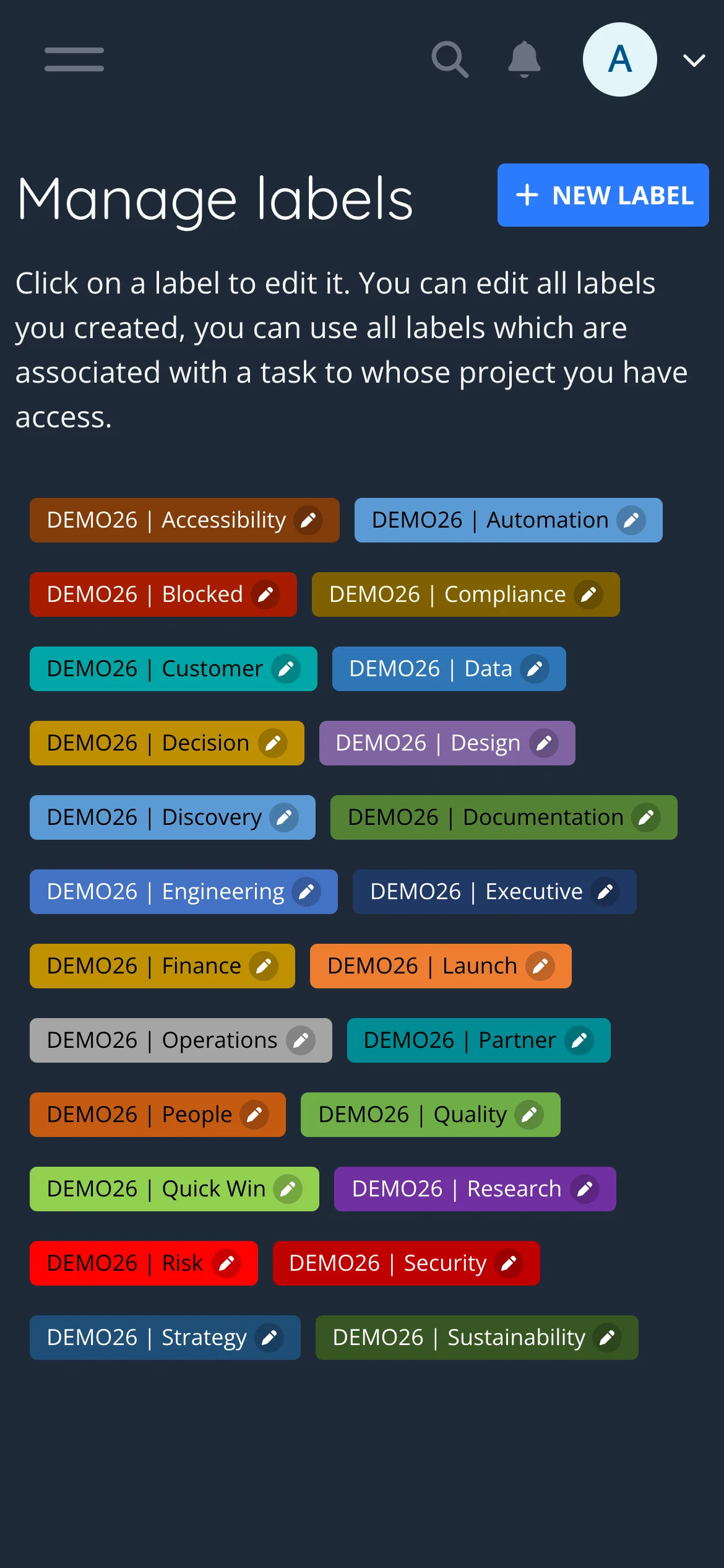 Dark Mobile Labels Overview