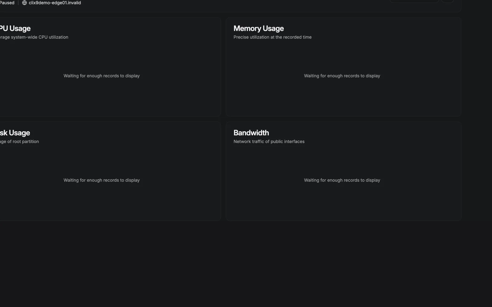Edge Gateway Metrics Focused View Crop - retina dark in the Beszel interface
