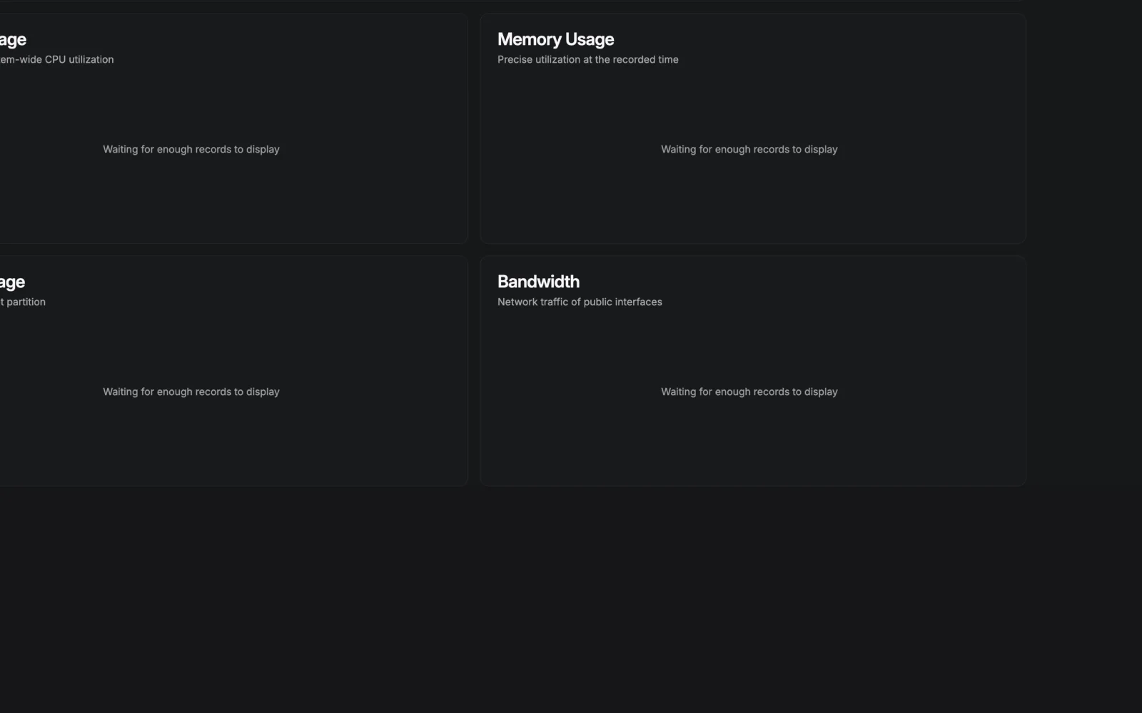 Workstation Metrics Focused View Crop - retina dark in the Beszel interface